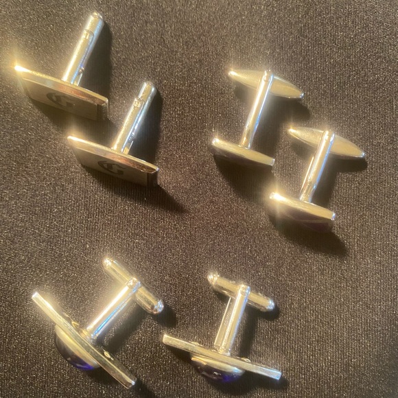 Set of 3 stainless steel cuff links - Picture 3 of 6